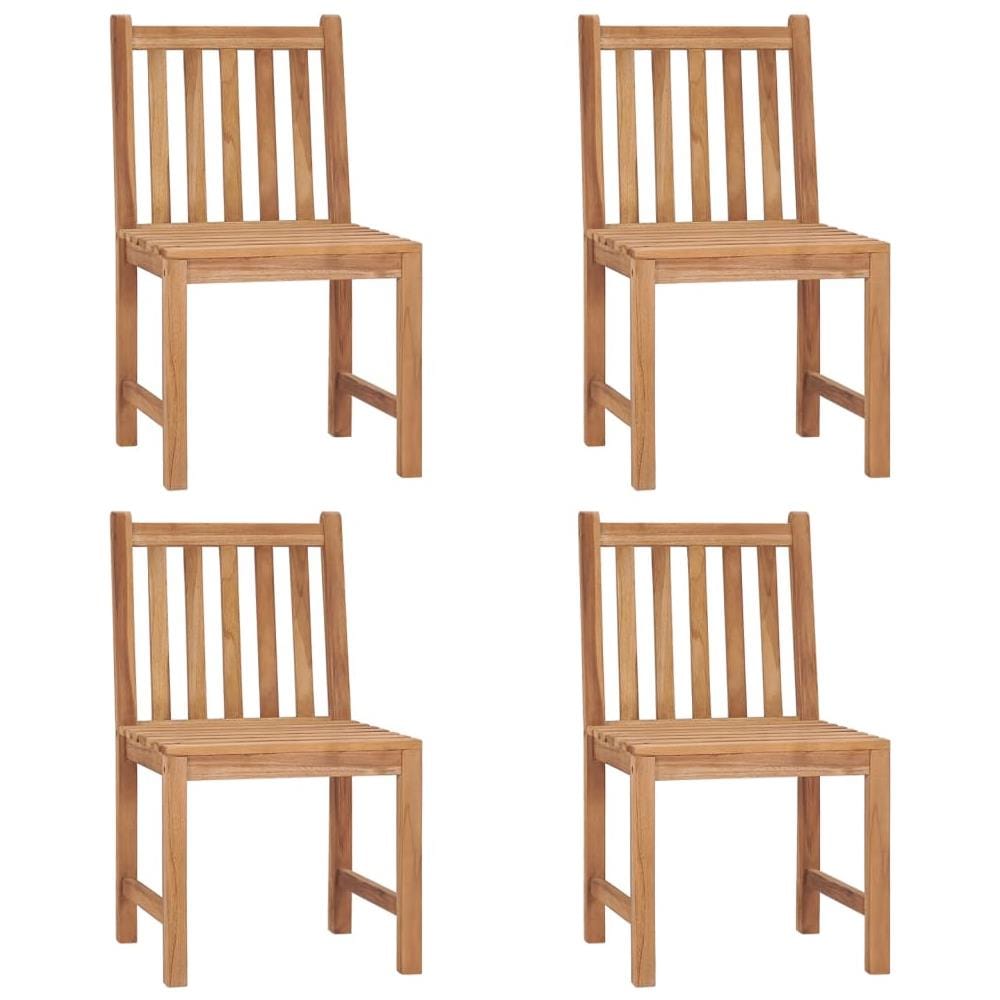 Sedie da Giardino 4 pz con Cuscini in Legno Massello di Teak - Foto 3