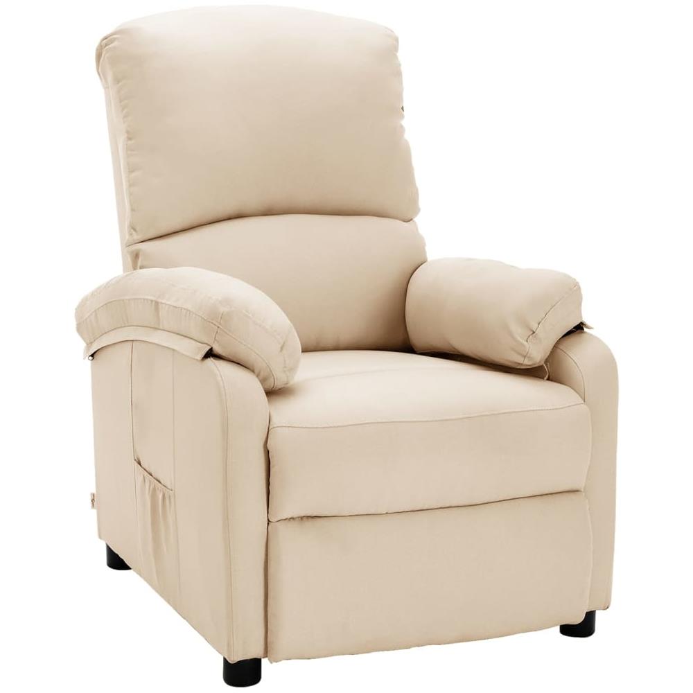 Poltrona Reclinabile Crema in Tessuto - Foto 1