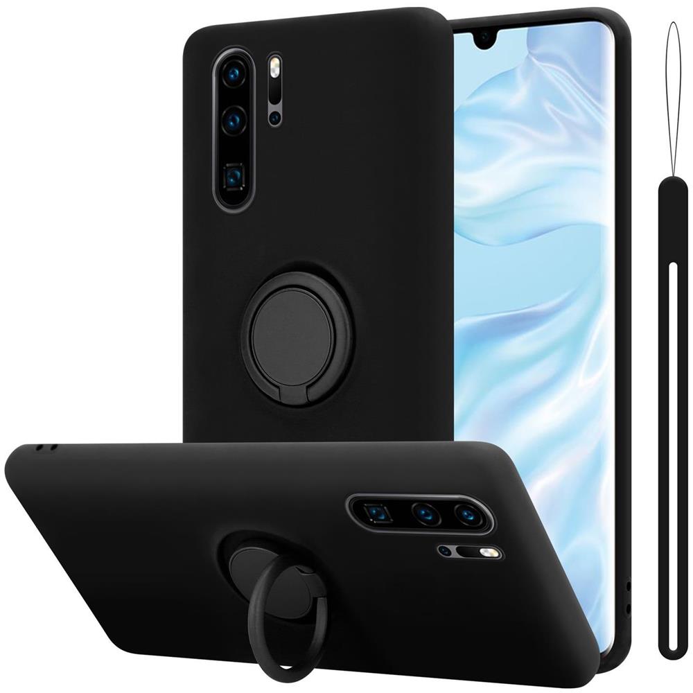 Custodia Compatibile Con Huawei P30 Pro In Liquid Nero - Coperchio Protettivo In Silicone Tpu Flessibile Con Anello - Foto 1