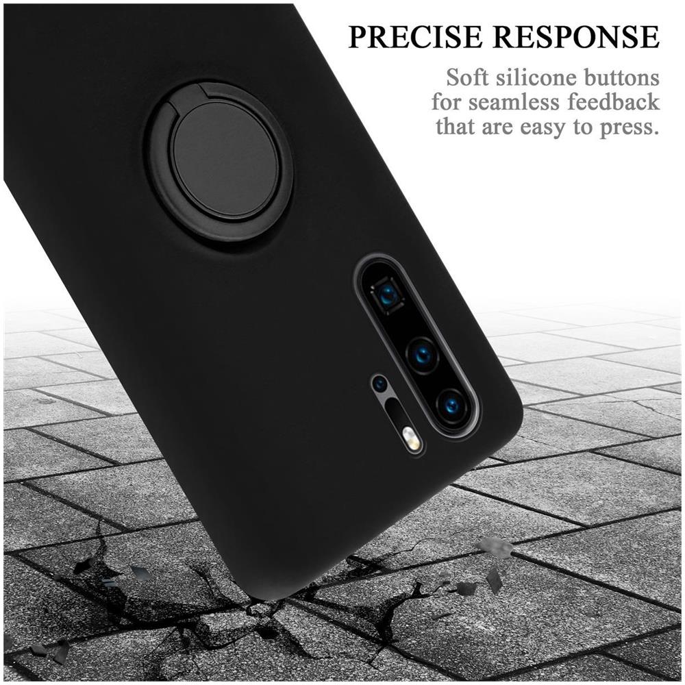 Custodia Compatibile Con Huawei P30 Pro In Liquid Nero - Coperchio Protettivo In Silicone Tpu Flessibile Con Anello - Foto 8
