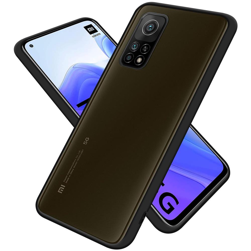 Custodia Compatibile Con Xiaomi Mi 10t / 10t Pro In Nero Opaco - Bottoni Rossi - Coperchio Protettivo Ibrido Con Interno In Silicone Tpu E Retro In Plastica Opaca - Foto 1