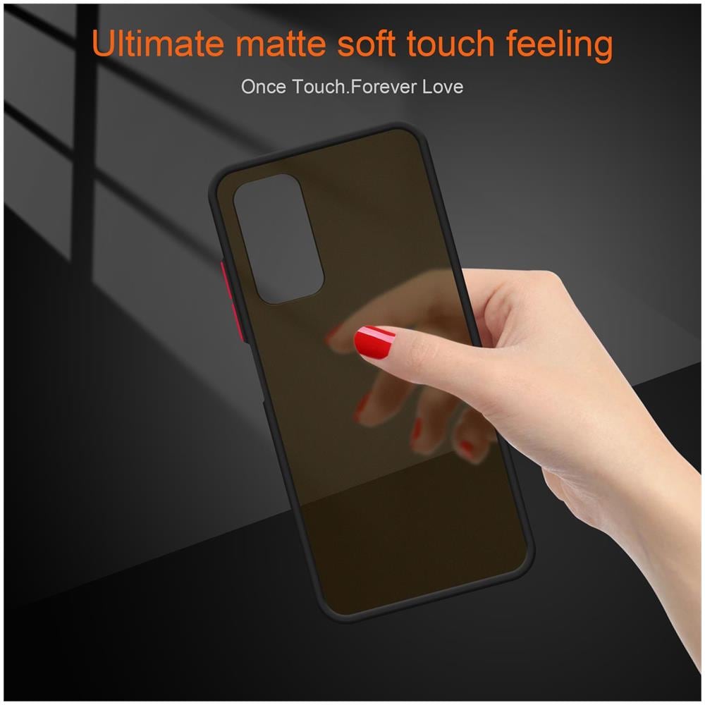 Custodia Compatibile Con Xiaomi Mi 10t / 10t Pro In Nero Opaco - Bottoni Rossi - Coperchio Protettivo Ibrido Con Interno In Silicone Tpu E Retro In Plastica Opaca - Foto 7