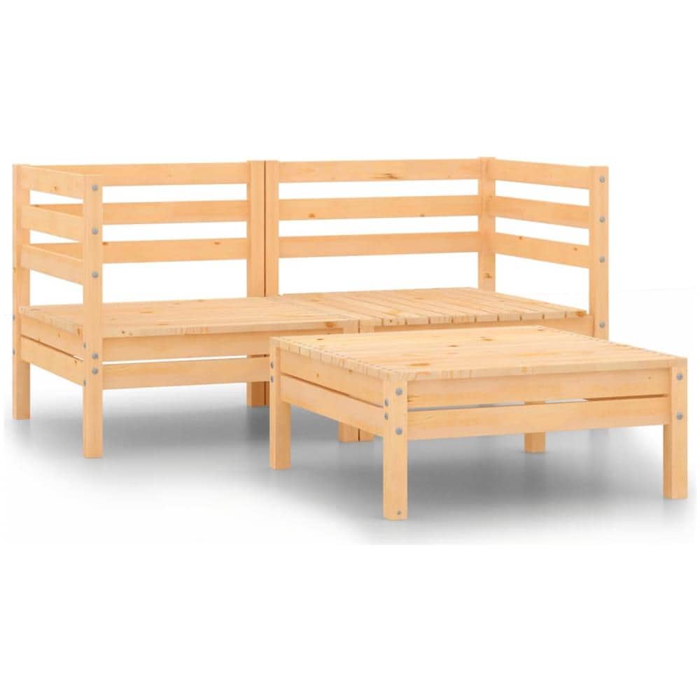 Set Divani Da Giardino 3 Pz In Legno Massello Di Pino - Foto 2