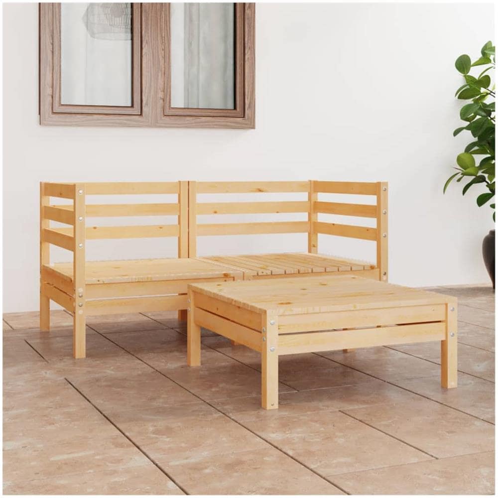 Set Divani Da Giardino 3 Pz In Legno Massello Di Pino - Foto 1