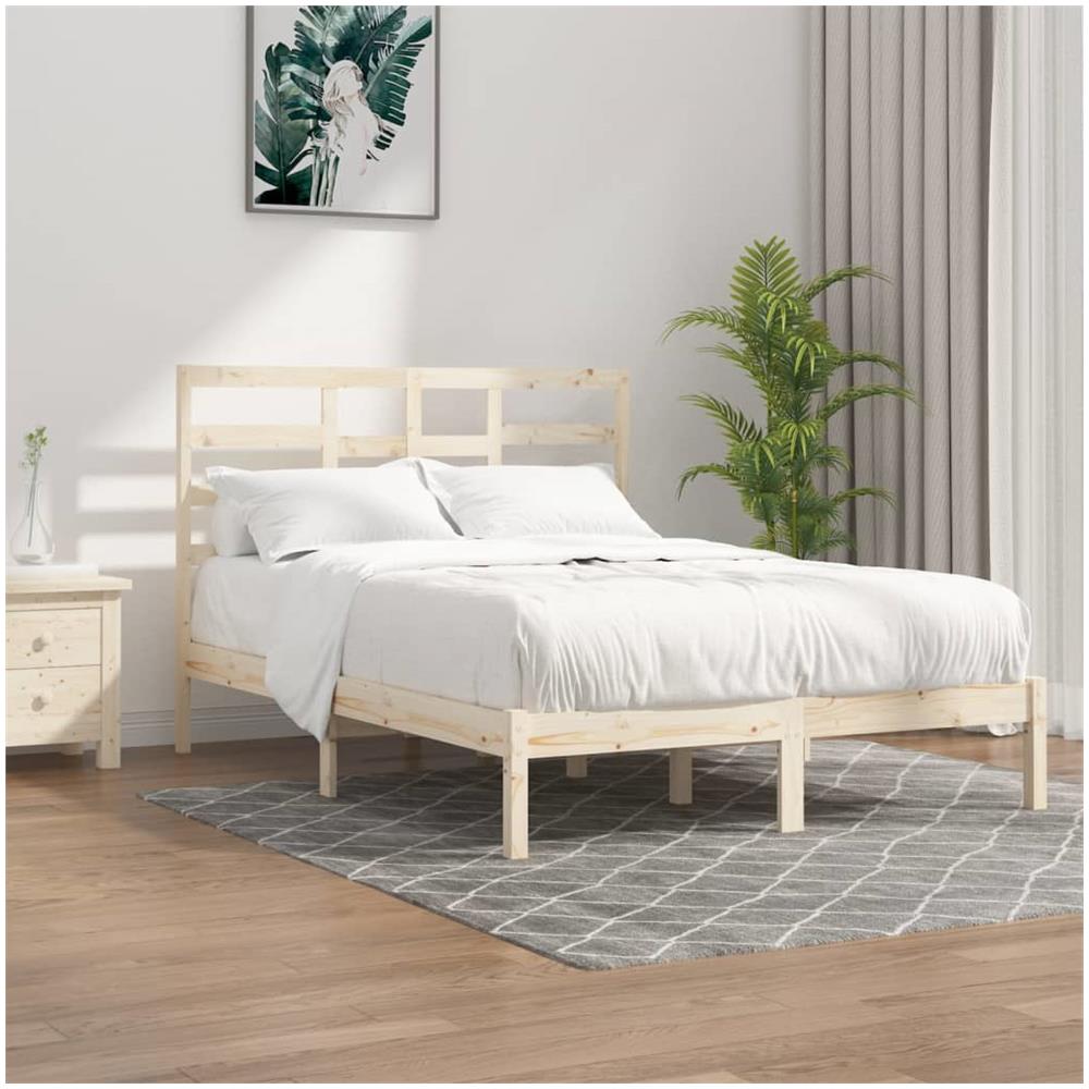 VIDAXL - Giroletto Grigio 140x190 Cm In Legno Massello Di Pino