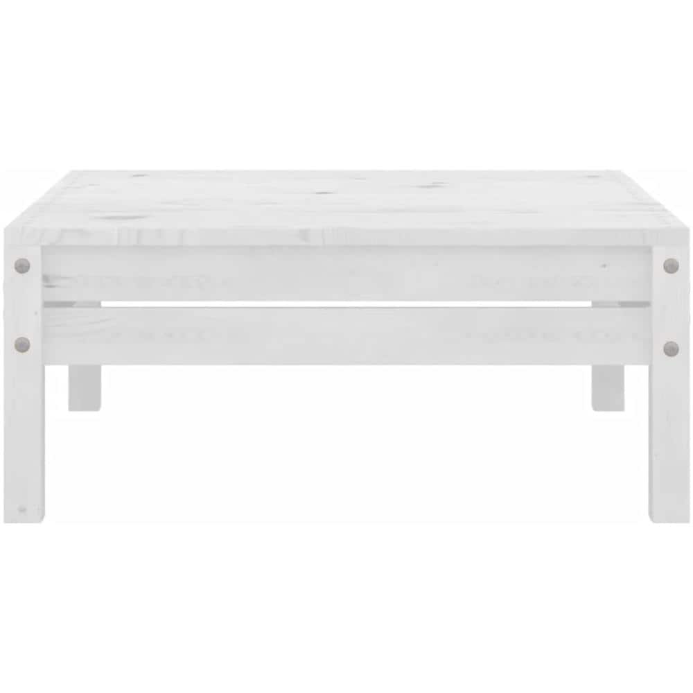 Poggiapiedi da Giardino Bianco in Legno Massello di Pino - Foto 2