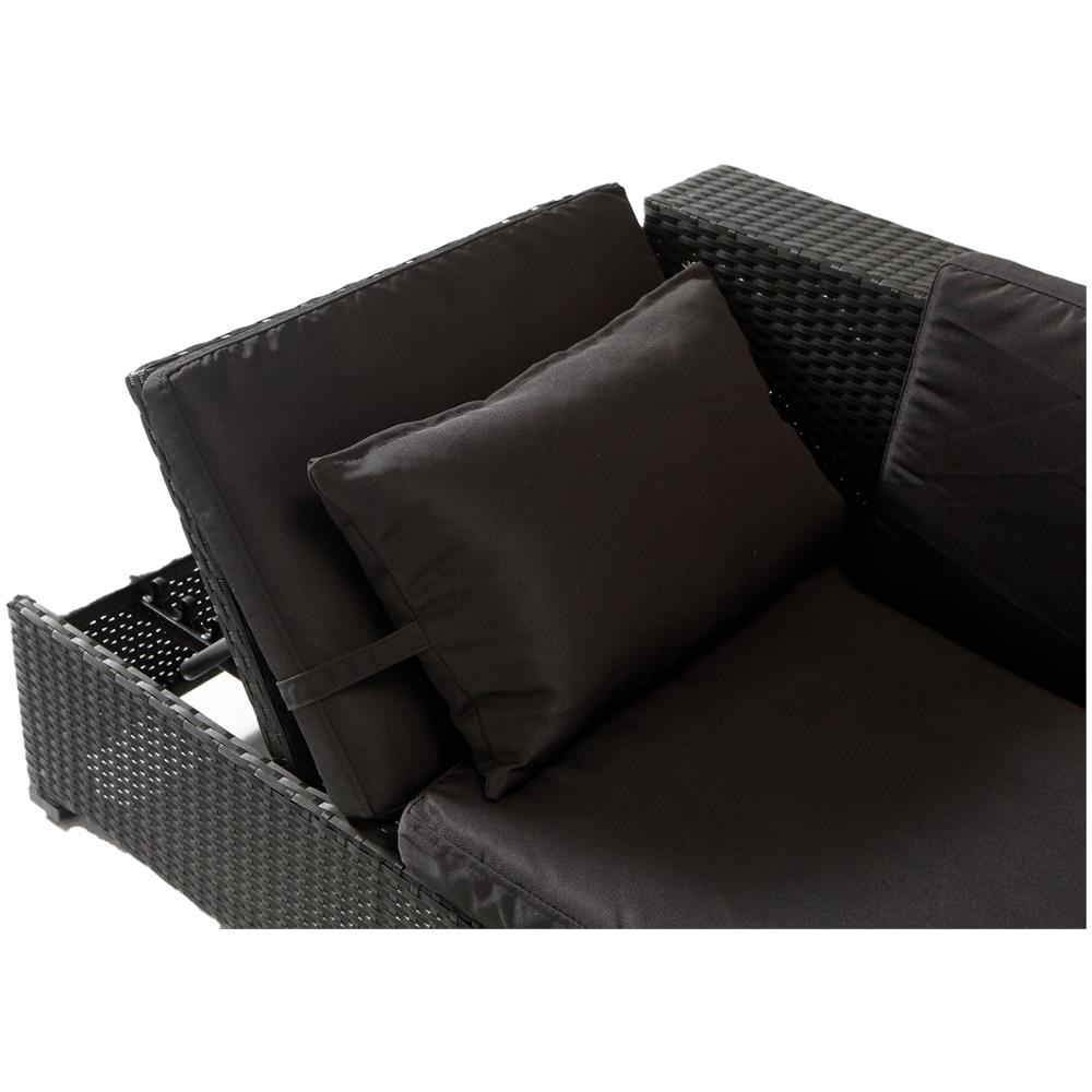 Salotto Da Giardino In Resina Intrecciata Nero/nero Corfou - Foto 12