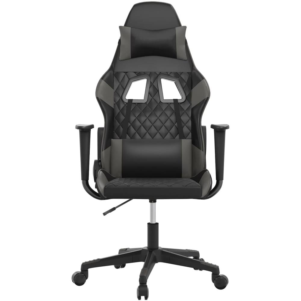 Sedia Da Gaming Massaggiante Nero E Grigio In Similpelle - Foto 3