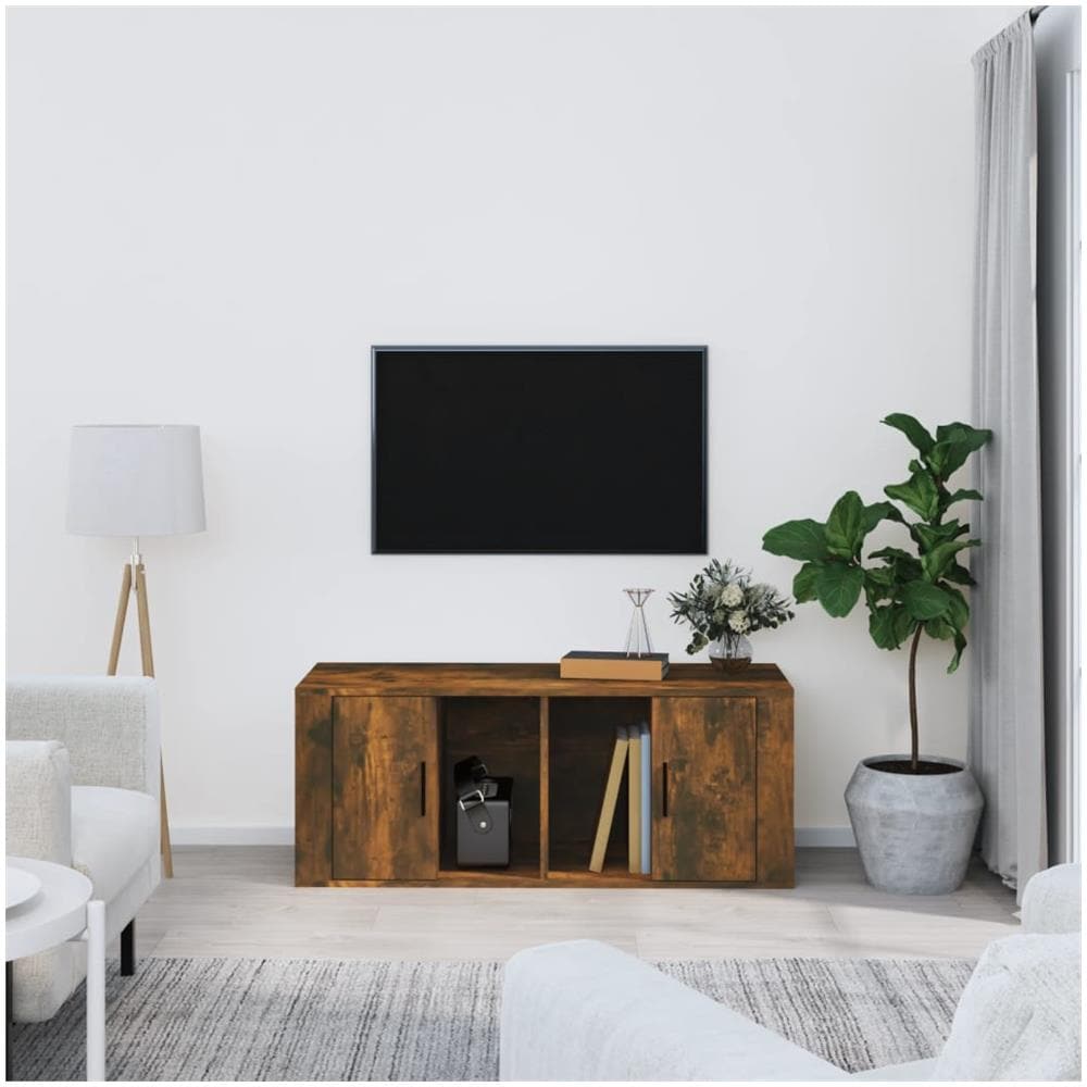 Mobile Tv Rovere Fumo 100x35x40 Cm In Legno Multistrato - Foto 1