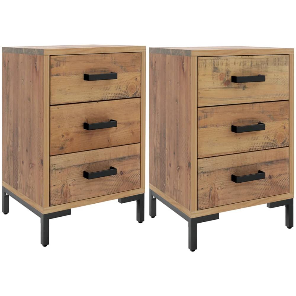 Comodini 2 Pz 36x30x54 Cm In Legno Massello Di Pino - Foto 2