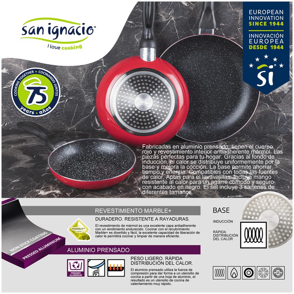 Confezione Da 3 Padelle Ø16cm Ø20cm Ø24cm Ø16cm Ø20cm Ø24cm + Set Di Pentole In Acciaio Inox Da 12 Pezzi - Foto 8