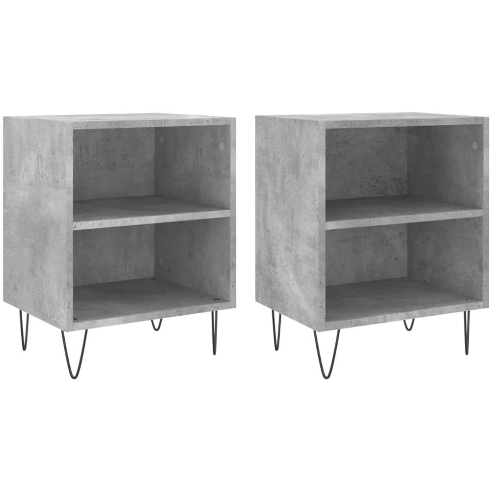 Comodini 2 Pz Grigio Cemento 40x30x50 Cm In Legno Multistrato - Foto 1
