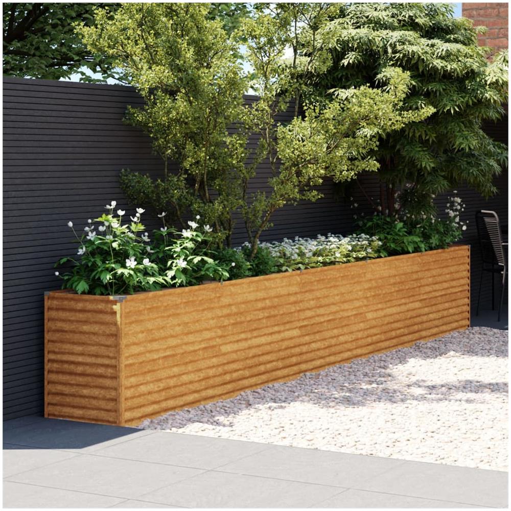 Fioriera Rialzata Da Giardino 482x50x69 Cm In Acciaio Corten - Foto 1