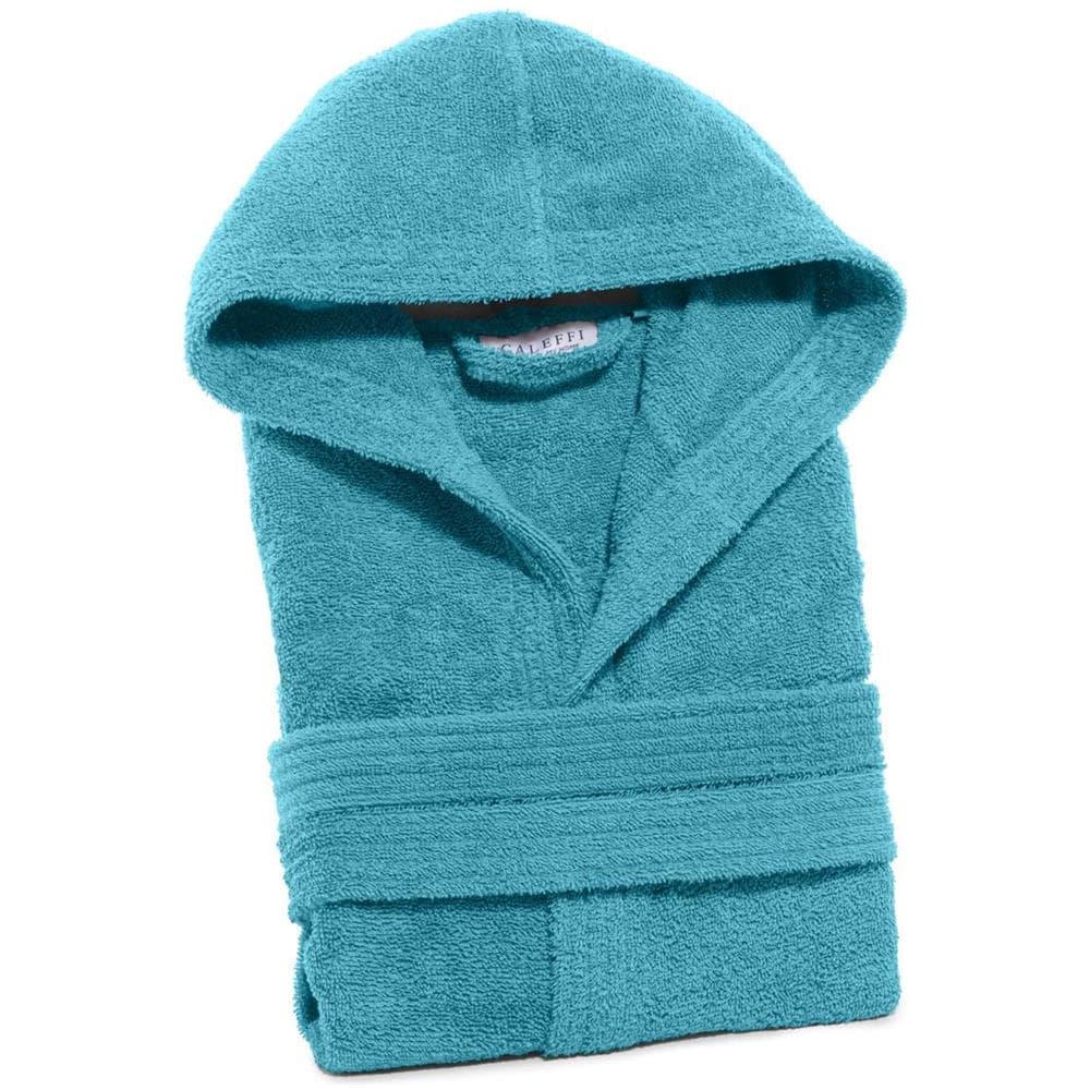 Accappatoio Con Cappuccio Spugnissima Minorca In Cotone Colore Turchese Misura S - Foto 2
