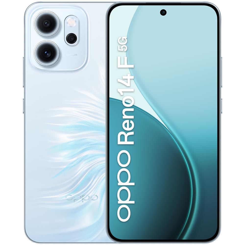 Reno14F 5G 256GB 8GB Ram Display 6,57" FHD+ 120Hz Main Camera 50+8+2MP USB Type-C Dual nanoSim Android 15 Snapdragon 6 Gen1 6000mAh Opal Blue - Foto 1