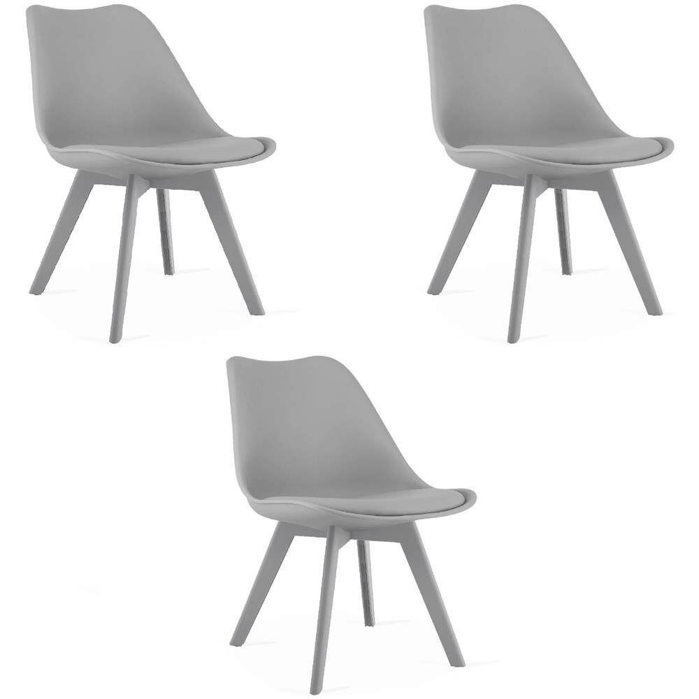 Sedia RIXK - Design ergonomico grigio per soggiorno x3 - Foto 1
