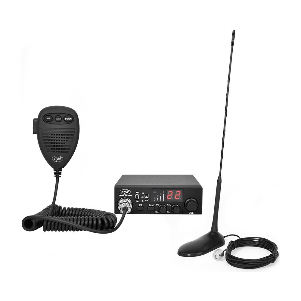Kit Radio Cb Escort Hp 8000l Asq + Antenna Cb Extra 45 Con Base Magnetica - Foto 2