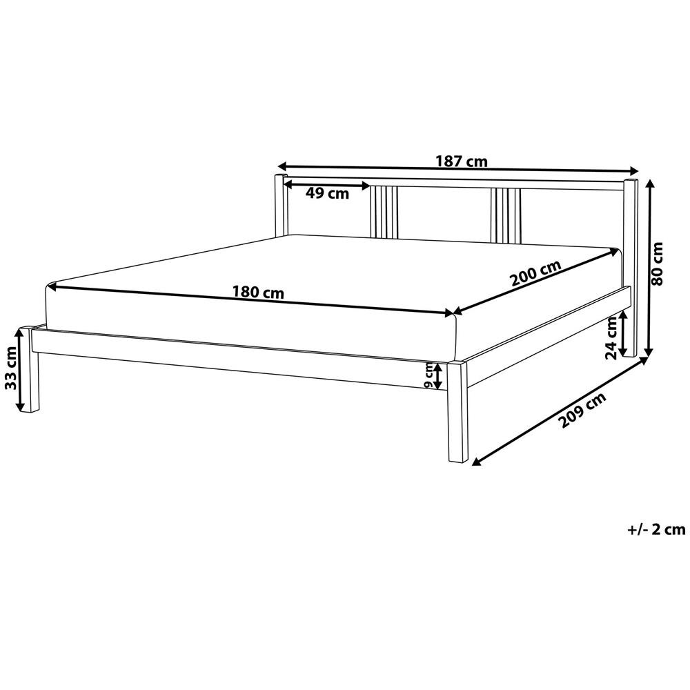 Letto Matrimoniale In Legno Bianco 180x200cm Vannes - Foto 2