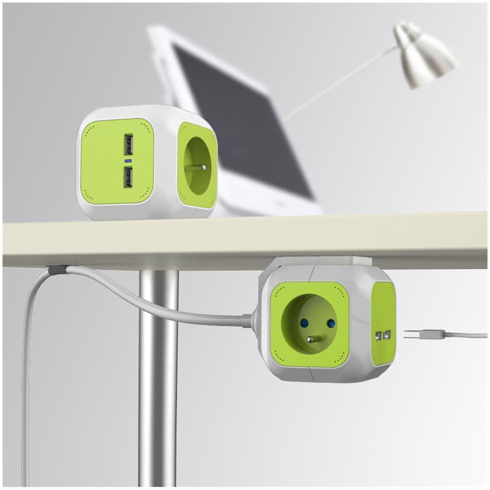 Presa Di Corrente Quadrupla Magiccube, 2 Ingressi Usb 1.4m Greenblue Gb118 - Foto 3