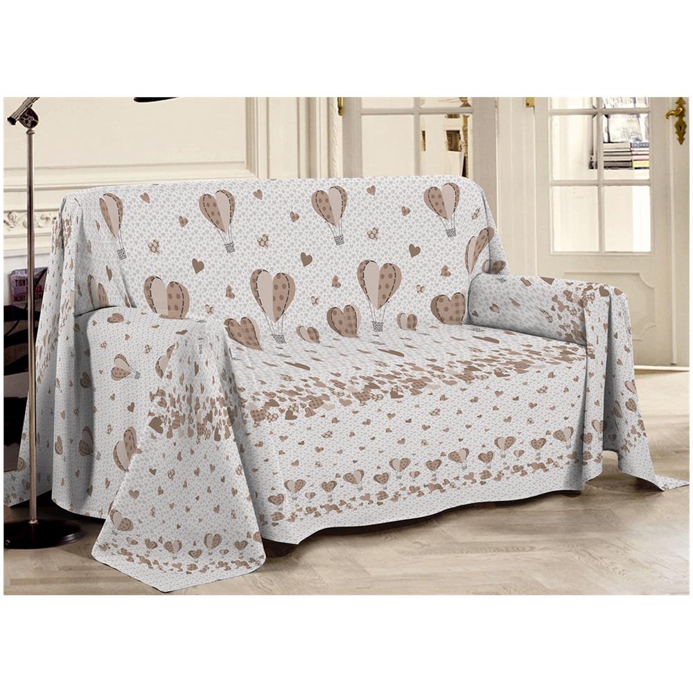 Telo Arredo Linea Pensieri Delicati In Cotone Disegno Mongolfiera Colore Beige Singolo Beige - Foto 1