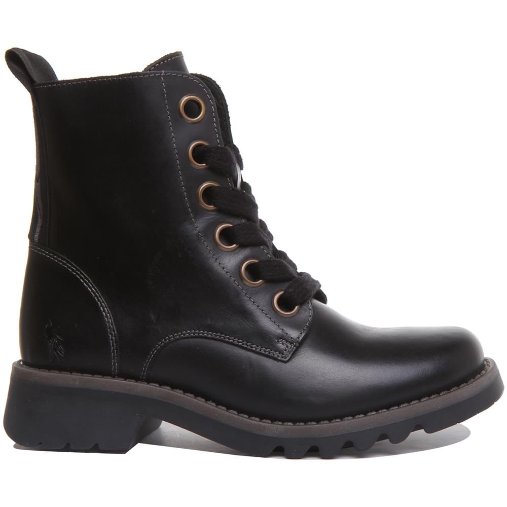 Ragi539 Stringati In Pelle Stivaletti In Nero Per Le Donne - Foto 2