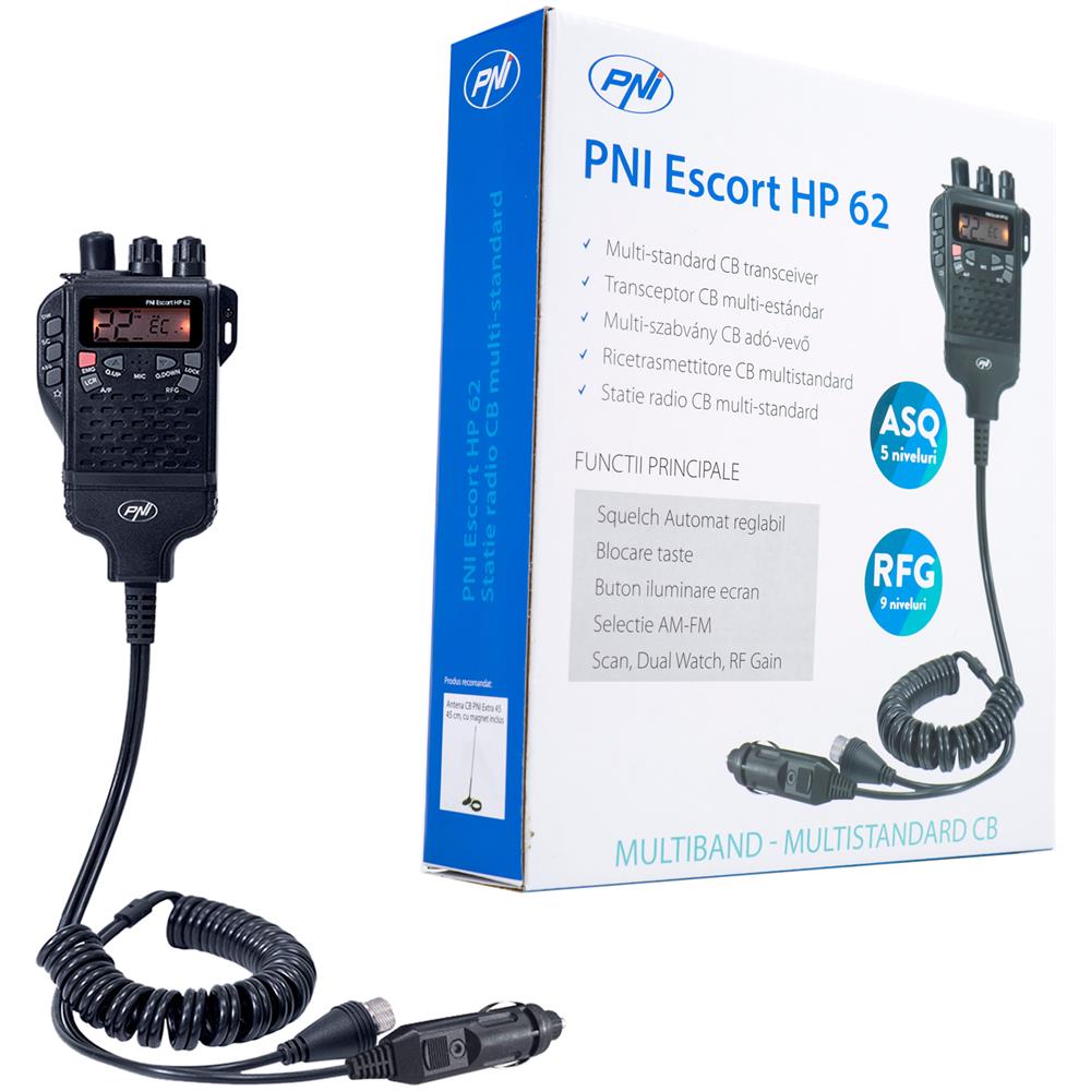Stazione Radio Cb Portatile Escort Hp 62, Multi Standard, 4w, 12v, Am-fm, Asq A 5 Livelli Regolabile, Guadagno Rf A 9 Livelli, Doppio Orologio, Scansione, Blocco - Foto 1