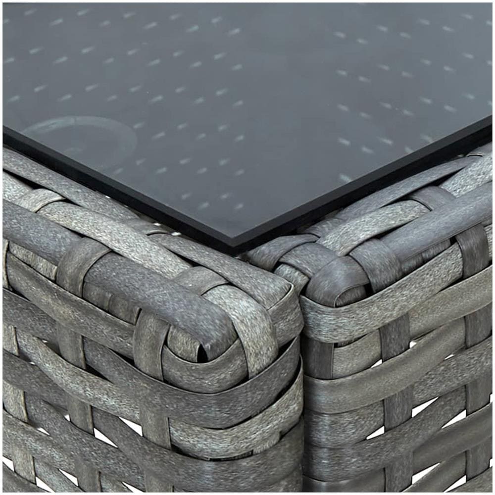 Tavolo Da Giardino Grigio 75x40x37 Cm In Polyrattan - Foto 2