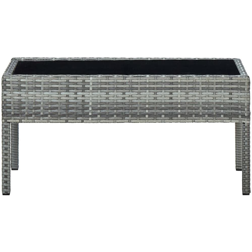 Tavolo Da Giardino Grigio 75x40x37 Cm In Polyrattan - Foto 3