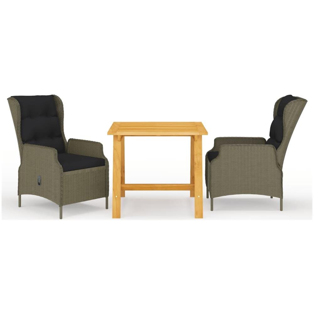 Set Mobili Da Pranzo Per Giardino 3 Pz Marrone - Foto 1