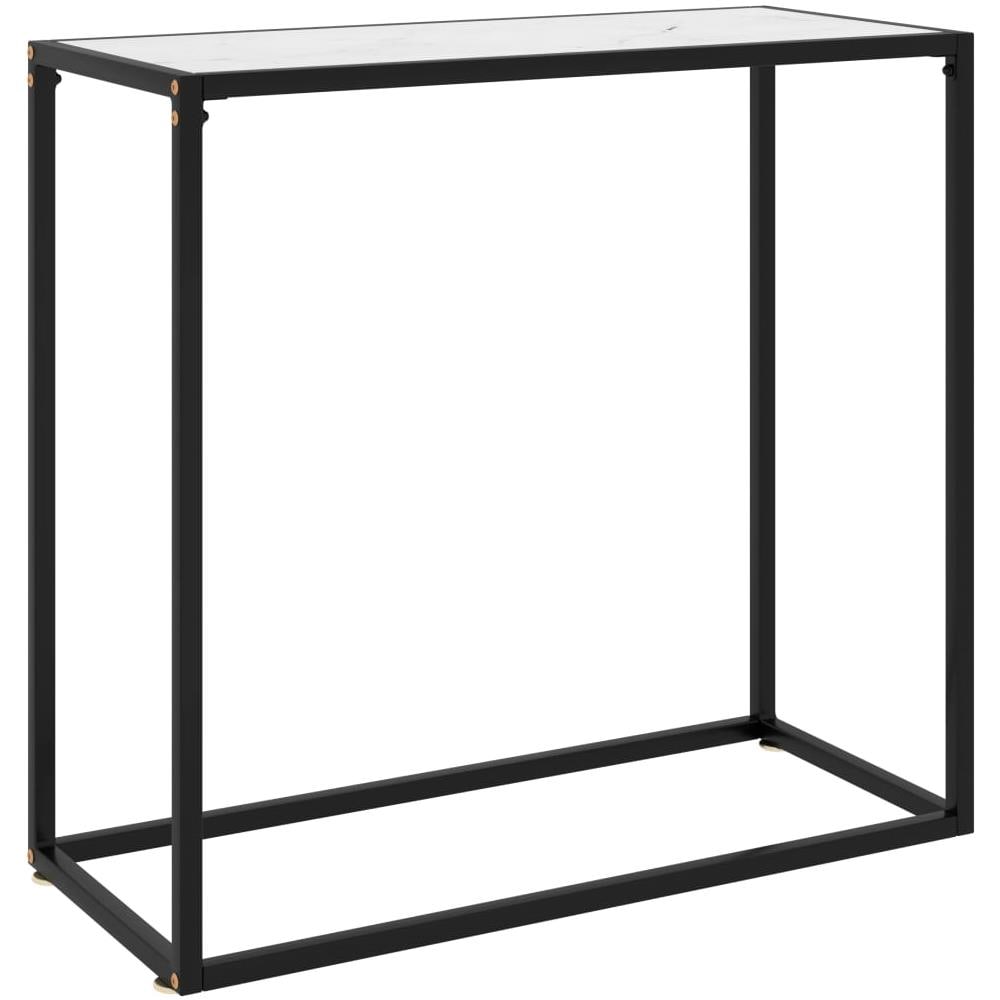 Tavolo Consolle Bianco 80x35x75 Cm In Vetro Temperato - Foto 1