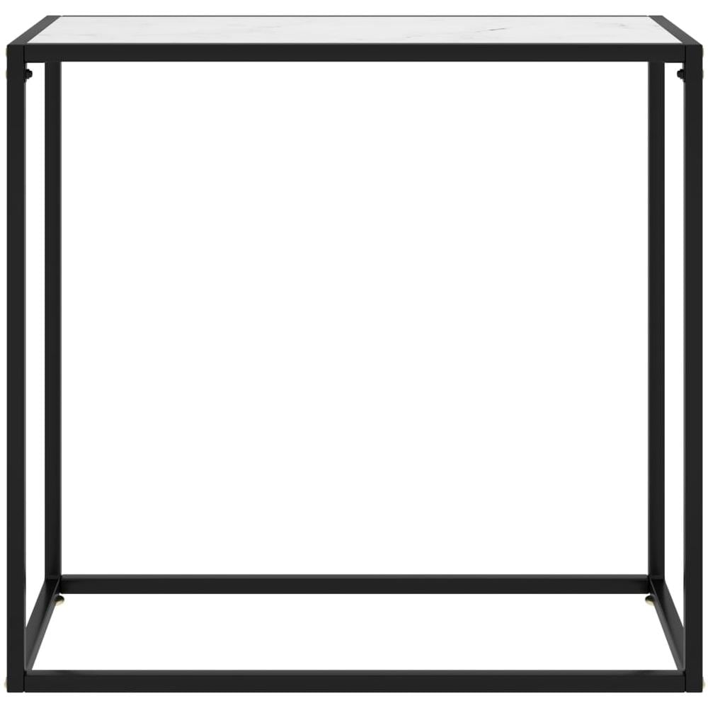 Tavolo Consolle Bianco 80x35x75 Cm In Vetro Temperato - Foto 2