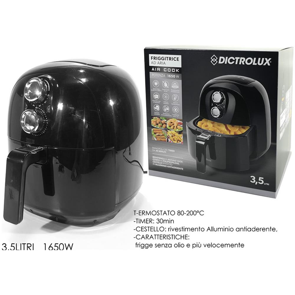 Friggitrice ad Aria Calda Senza OlioAir Cook Capacità 3.5 Litri 1650 Watt Colore Nero - Foto 6