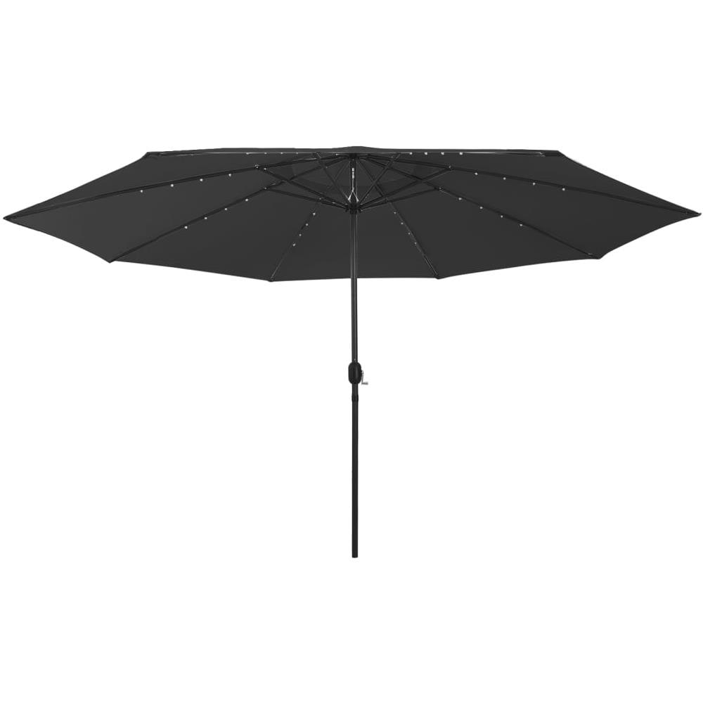 Ombrellone da Esterni con LED e Palo in Metallo 400 cm Nero - Foto 2