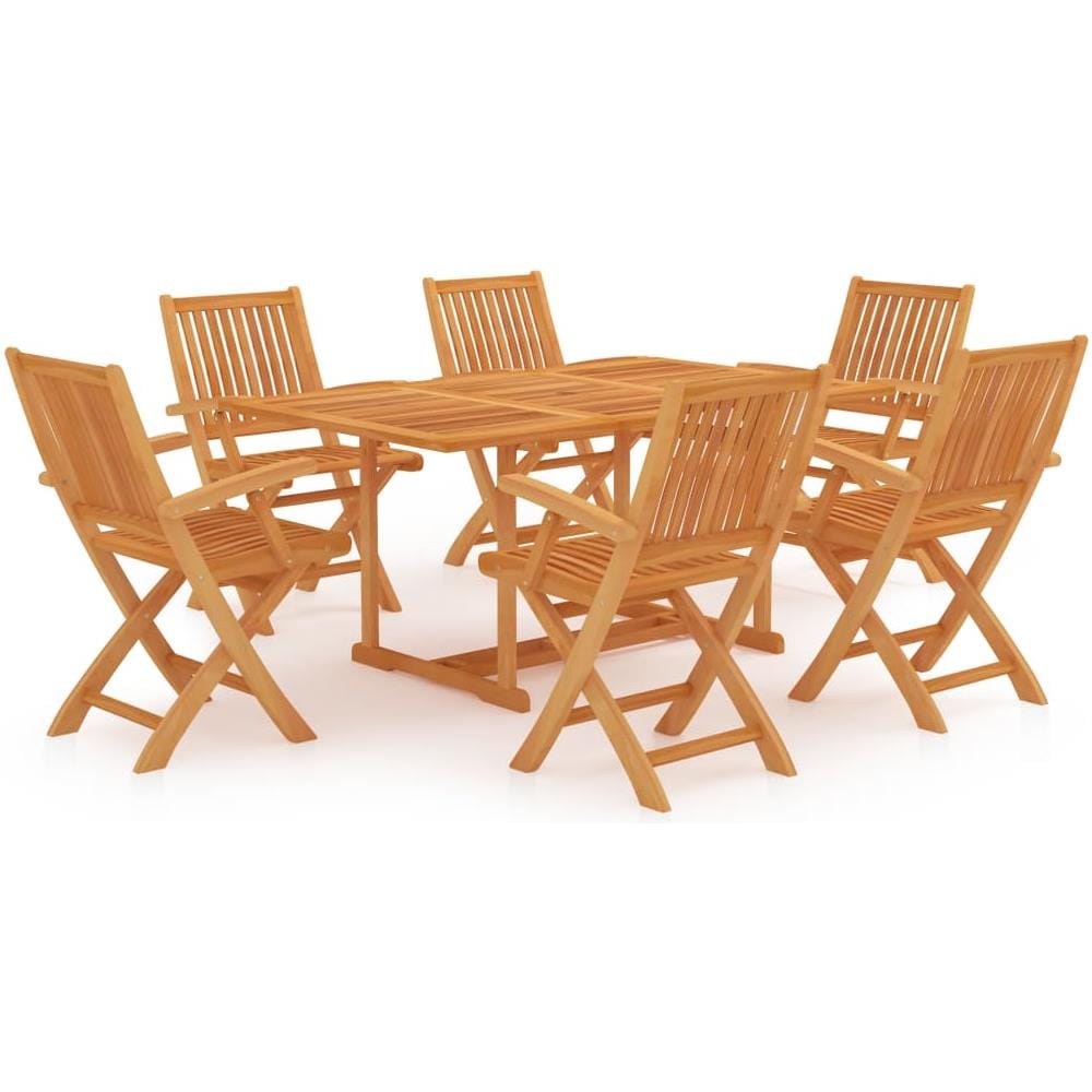 Set da Pranzo da Giardino 7 pz in Legno Massello di Teak - Foto 1