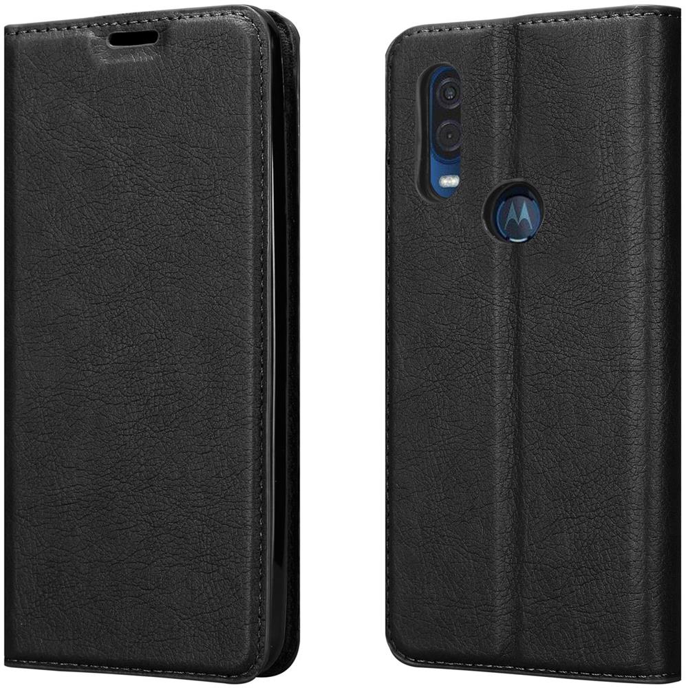 Custodia Compatibile Con Motorola One Vision In Nero Di Notte - Coperchio Protettiva Con Chiusura Magnetica, Funzione Stand E Tasca Per Le Carte - Foto 8