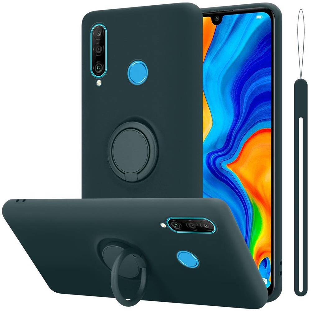 Custodia Compatibile Con Huawei P30 Lite In Liquid Verde - Coperchio Protettivo In Silicone Tpu Flessibile Con Anello - Foto 1