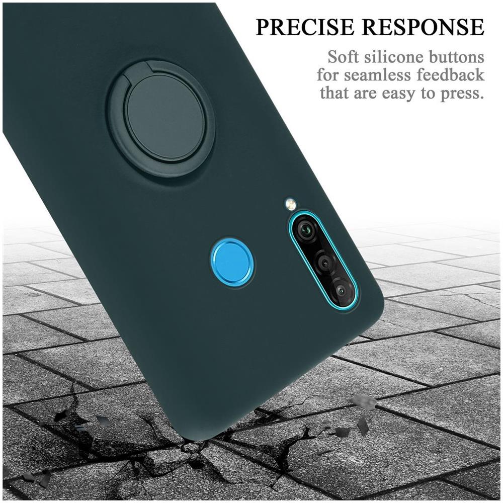 Custodia Compatibile Con Huawei P30 Lite In Liquid Verde - Coperchio Protettivo In Silicone Tpu Flessibile Con Anello - Foto 8