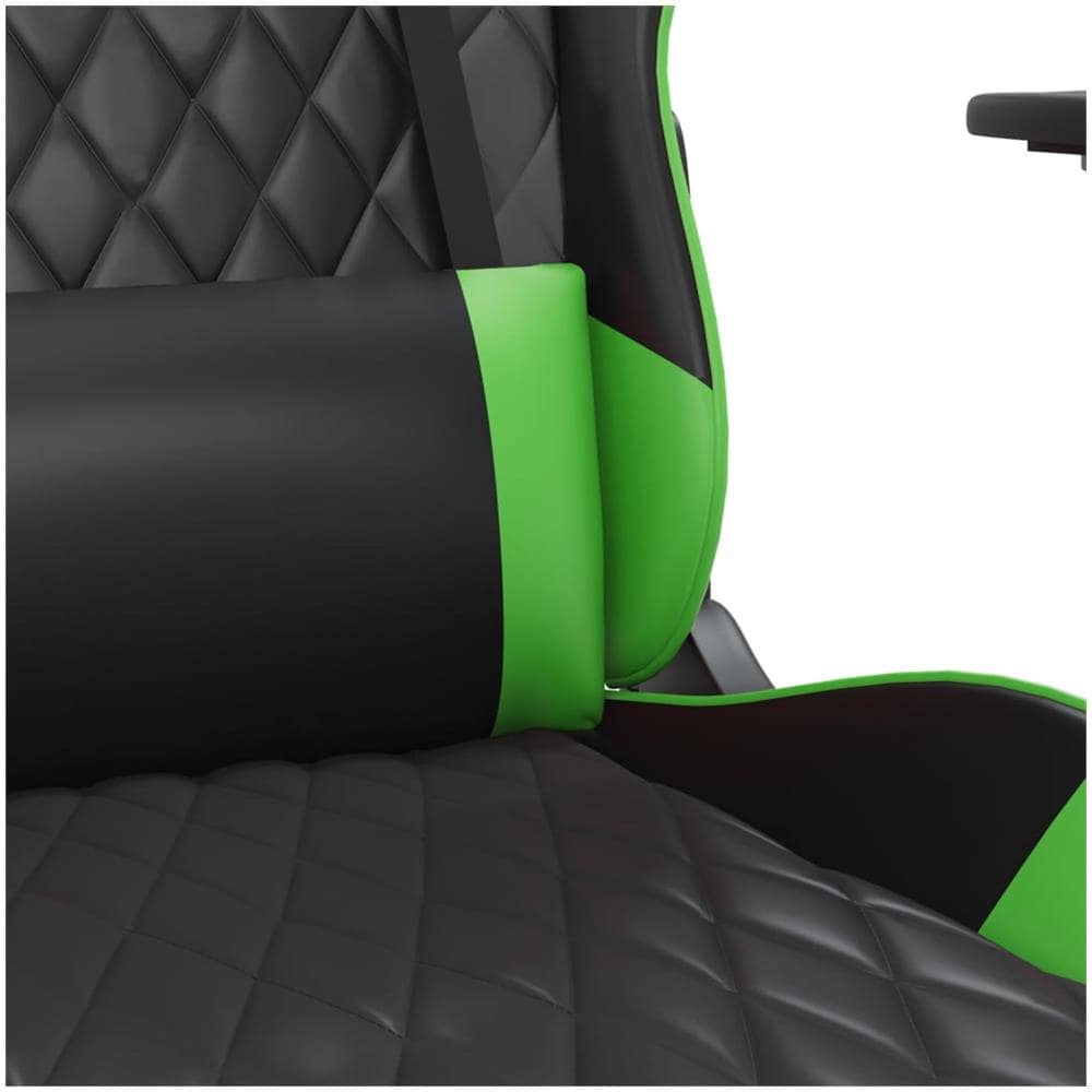 Sedia da Gaming Massaggiante Nero e Verde in Similpelle - Foto 2