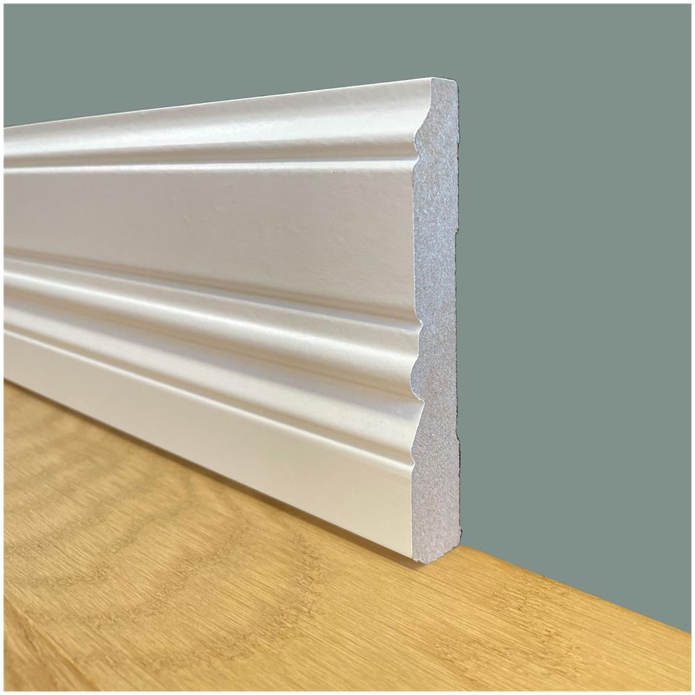 96ml Di Battiscopa Zoccolino Coloniale In Fibra Di Legno Compatta 112x18 Bianco - Foto 1