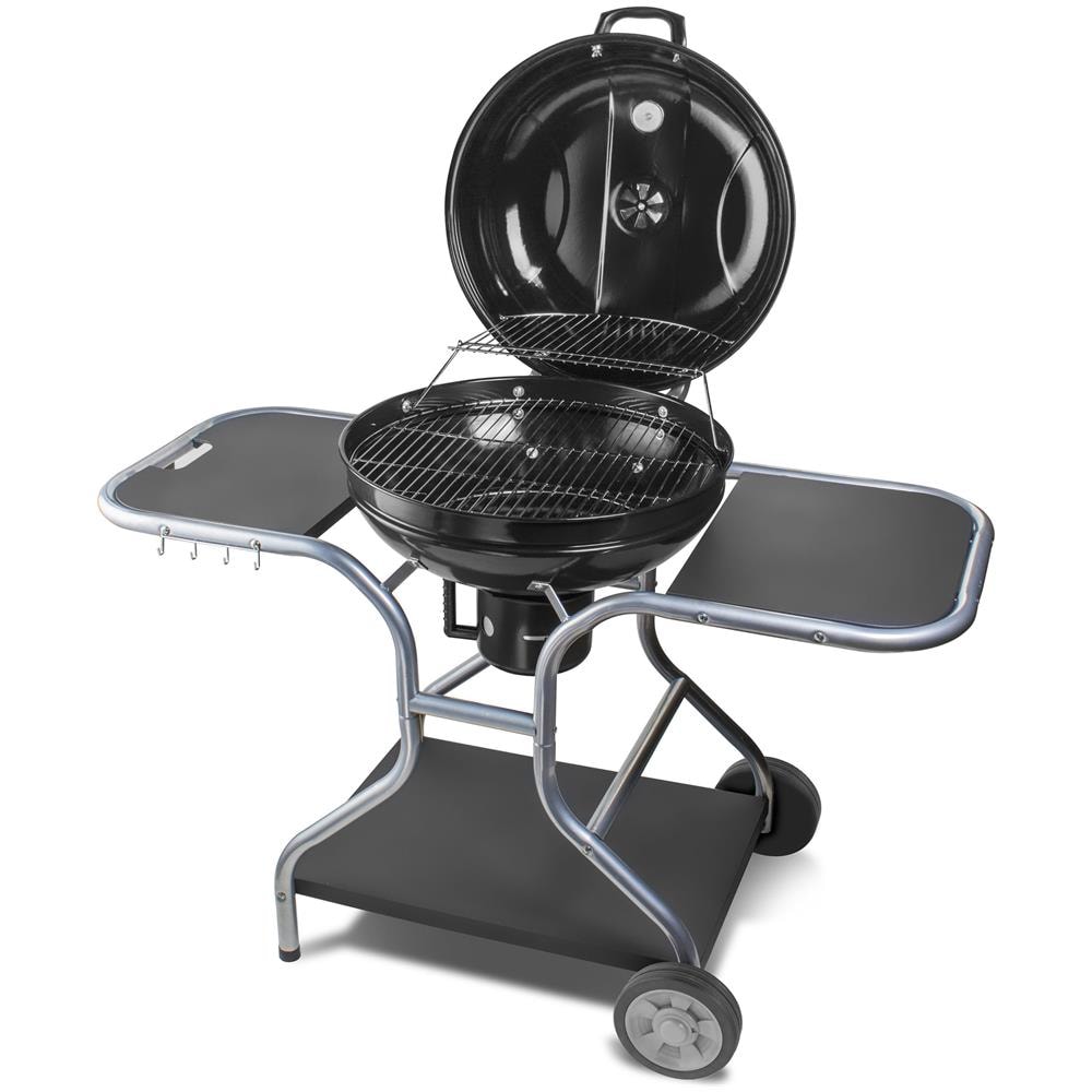 Barbecue a Carbone da Giardino FZG 1014 con Coperchio Termostato Colore Nero - Foto 2
