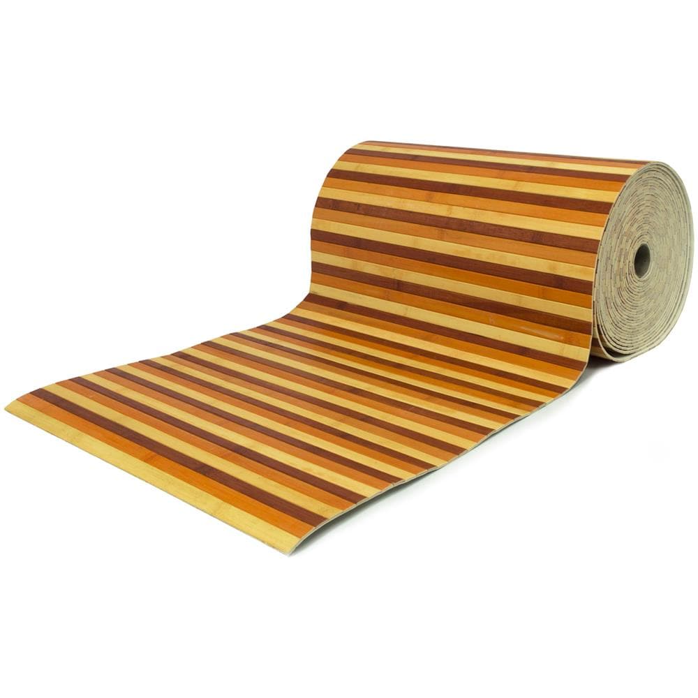 Tappeto Bamboo Passatoia Antiscivolo Degradè Colore Arancio 50x500 Arancio - Foto 1