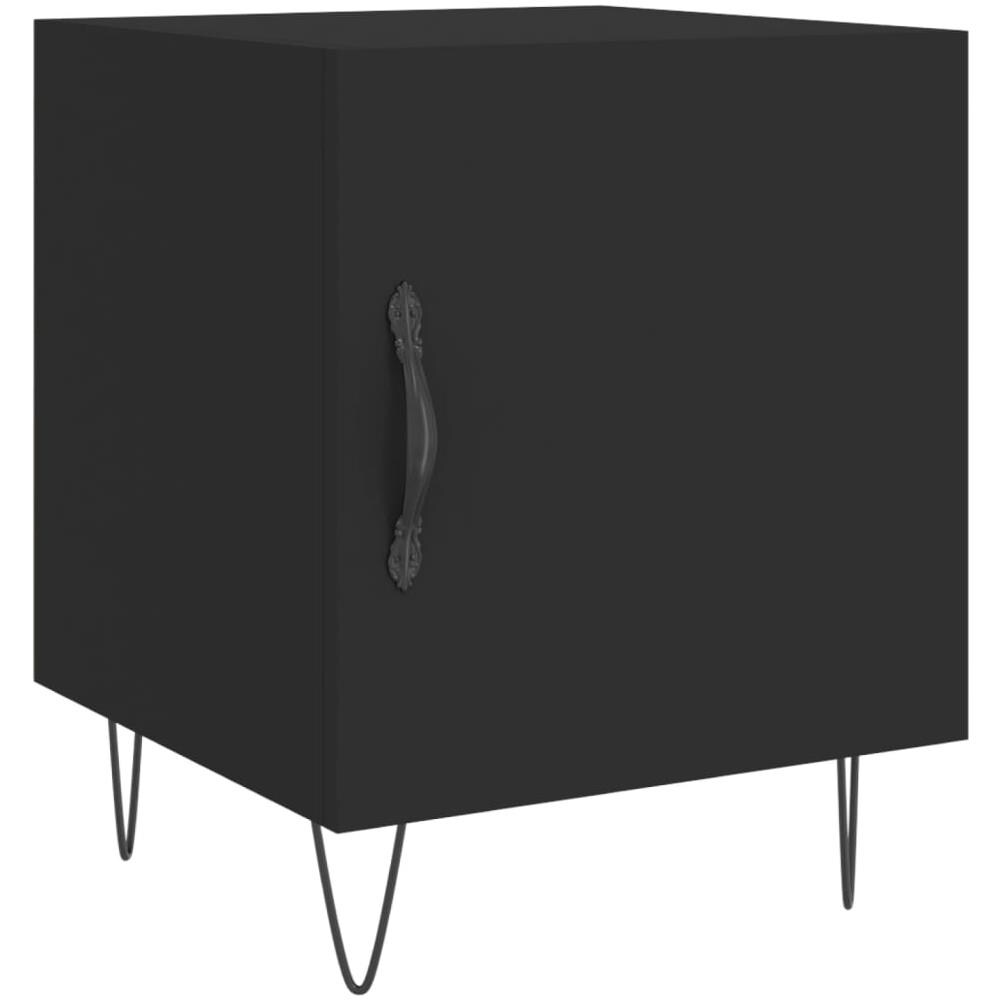 Comodino Nero 40x40x50 Cm In Legno Multistrato - Foto 2