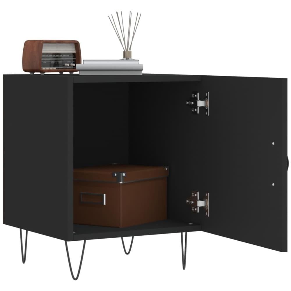 Comodino Nero 40x40x50 Cm In Legno Multistrato - Foto 3