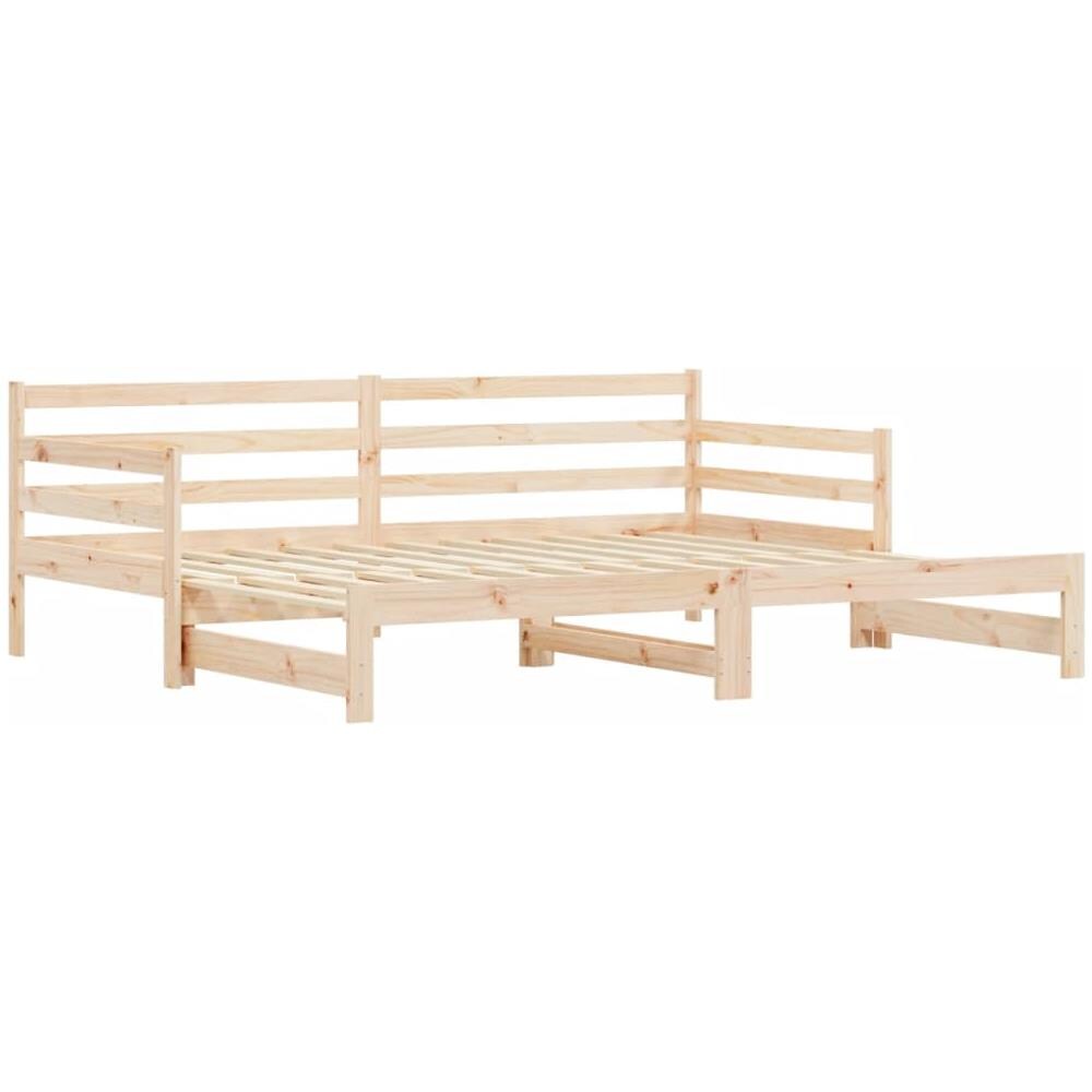 Divano Letto Con Letto Estraibile 90x200cm Legno Massello Pino - Foto 3