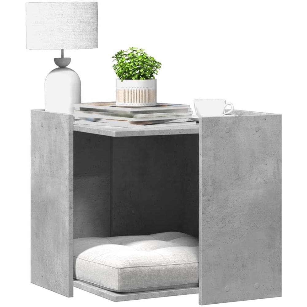 Recinto Lettiera Gatti Grigio Cemento 53x53x51 cm in Truciolato - Foto 2
