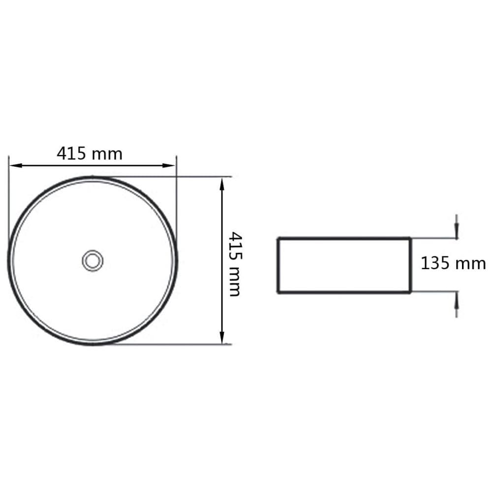 Lavandino Tondo In Ceramica Bianca 41,5x13,5 Cm - Foto 10