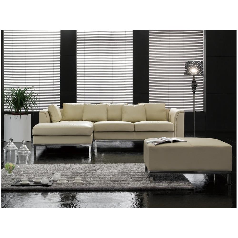 Divano Angolare In Pelle Beige Versione Destra Oslo - Foto 2