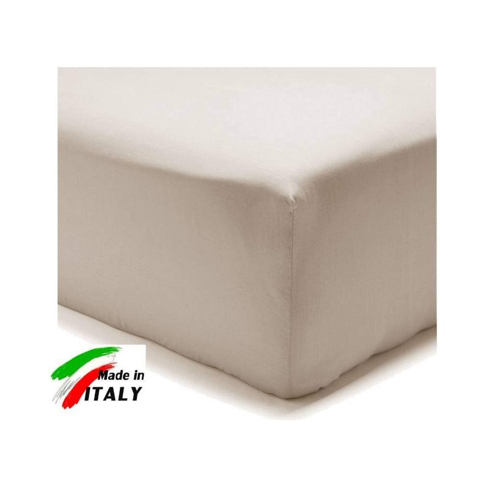 Lenzuolo Di Sotto Letto Matrimoniale Maxi Cotone Con Angoli Ed Elastico Tinta Unita Colore Tortora - Foto 1