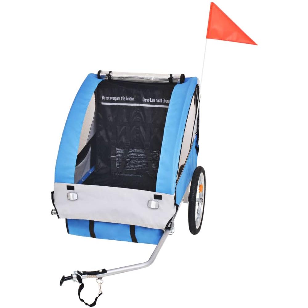 Rimorchio Da Bici Per Bambini Grigio E Nero 30 Kg - Foto 2