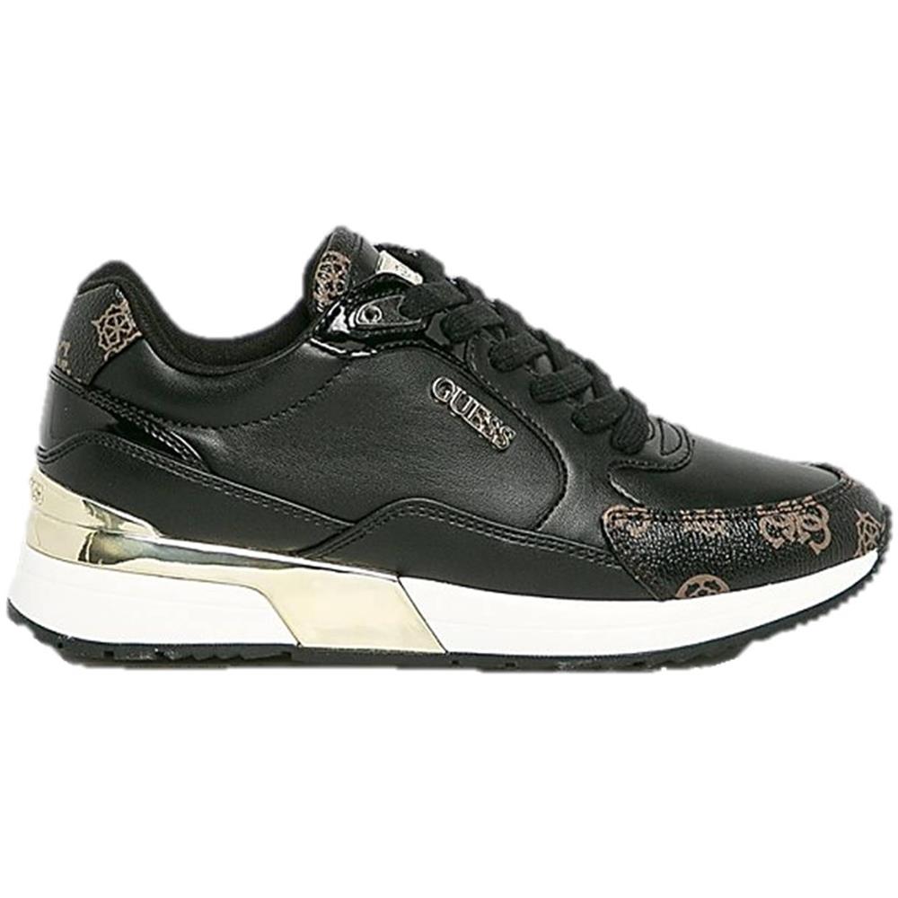 Fl5hnsfal12 Sneakers Zeppa Scarpe Pelle Logata Donna Nero 39 - Foto 1